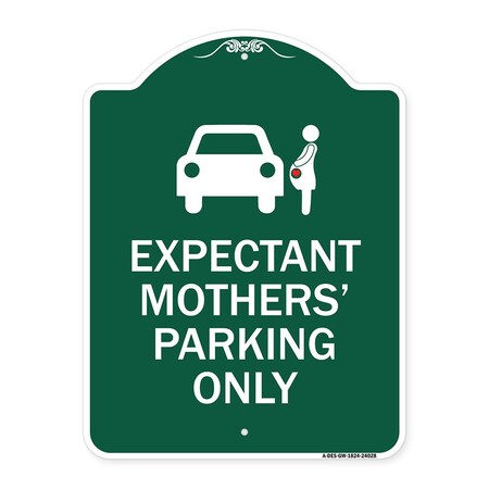 Signmission Expectant Mothers Parking W/ Graphic, Green & White Aluminum Sign, 24" L, 18" H, GW-1824-24028 A-DES-GW-1824-24028